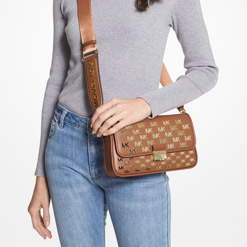 New MICHAEL KORS Bradshaw Artificial Leather Handbag Crossbody Bag Women's Leather Brown 30T2G2BL1Y-230