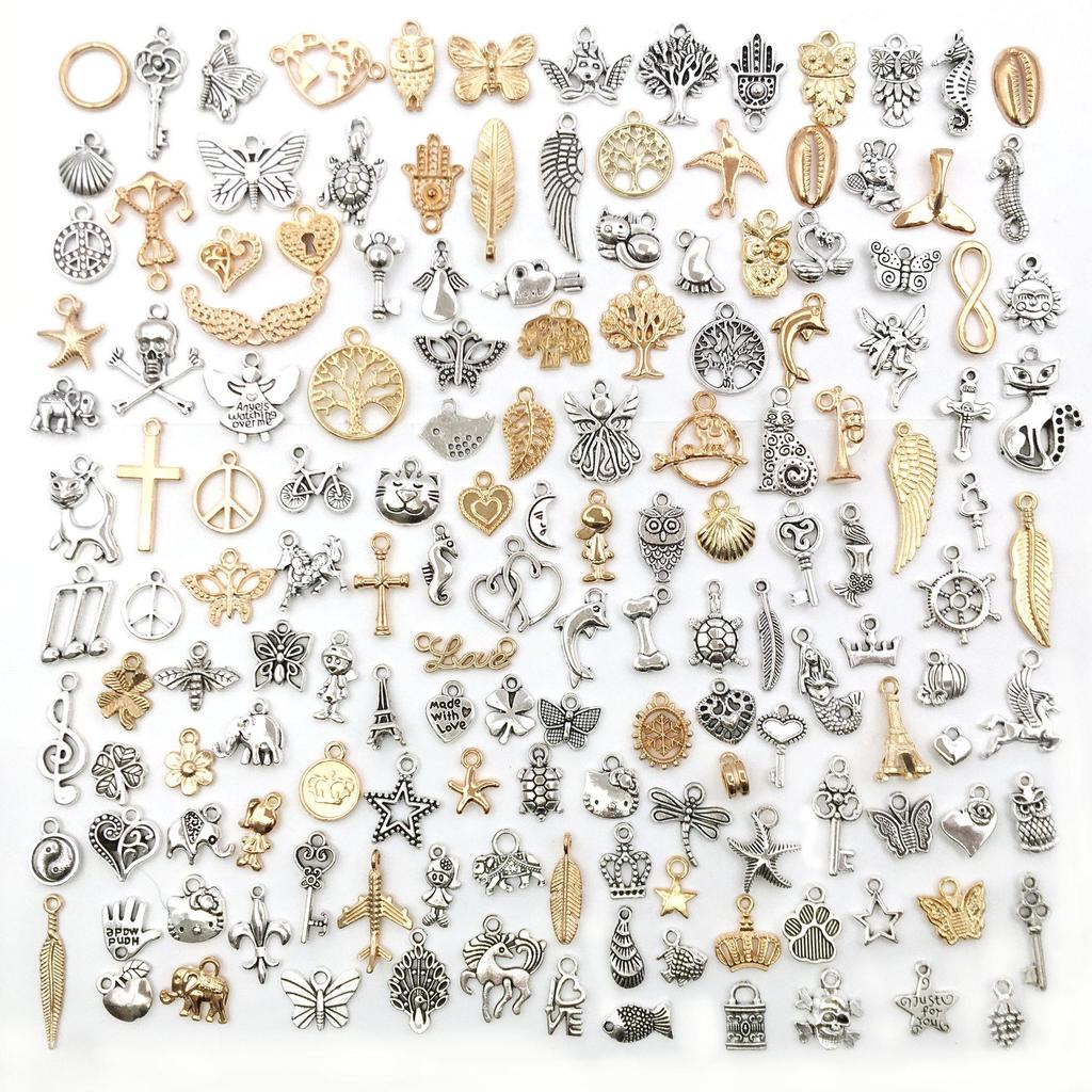 Tibetan Silver Charms: 100/300pcs for DIY Jewelry - Small Pendants for Bracelets & Necklaces, Alloy Accessories