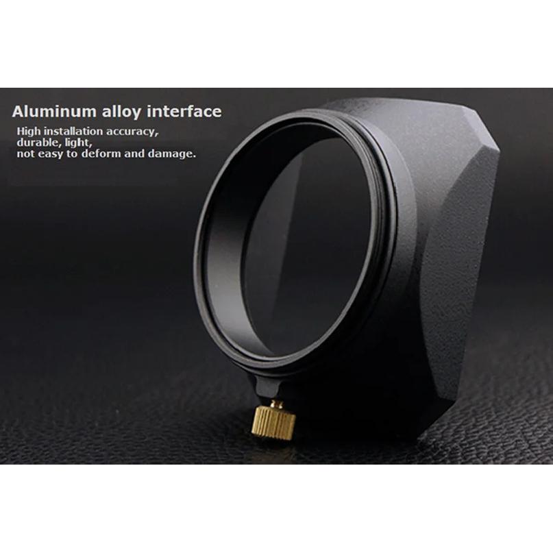 Camera Vintage Style Square Lens Hood Shade Metal Interface Mask Silver Black Light Shield Cover 37 39 40.5 43 46 49 52 55 58mm