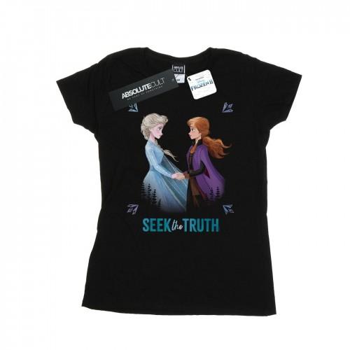 

Disney Womens/Ladies Frozen 2 Elsa And Anna Seek The Truth Cotton T-Shirt XXL білий