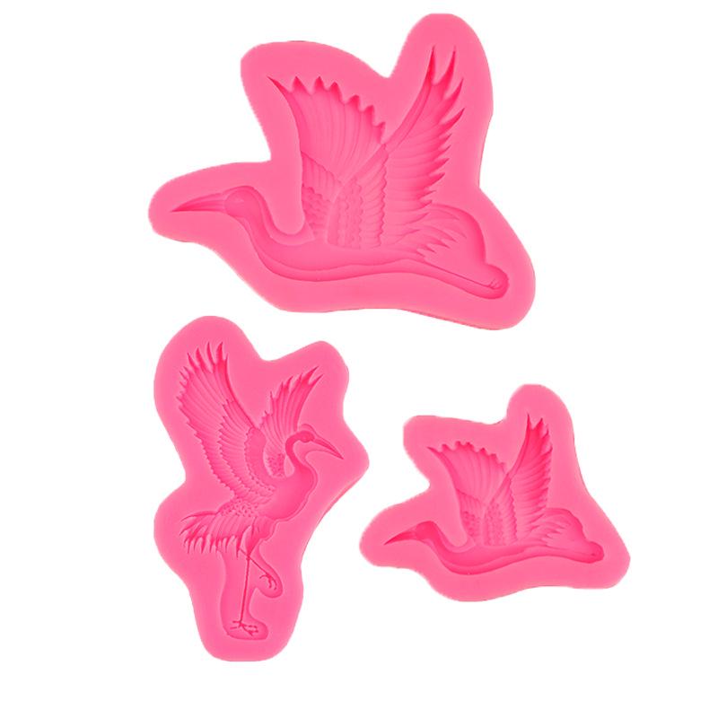 Chinese Style Crane Silicone Fondant Mold for Cake Decoration