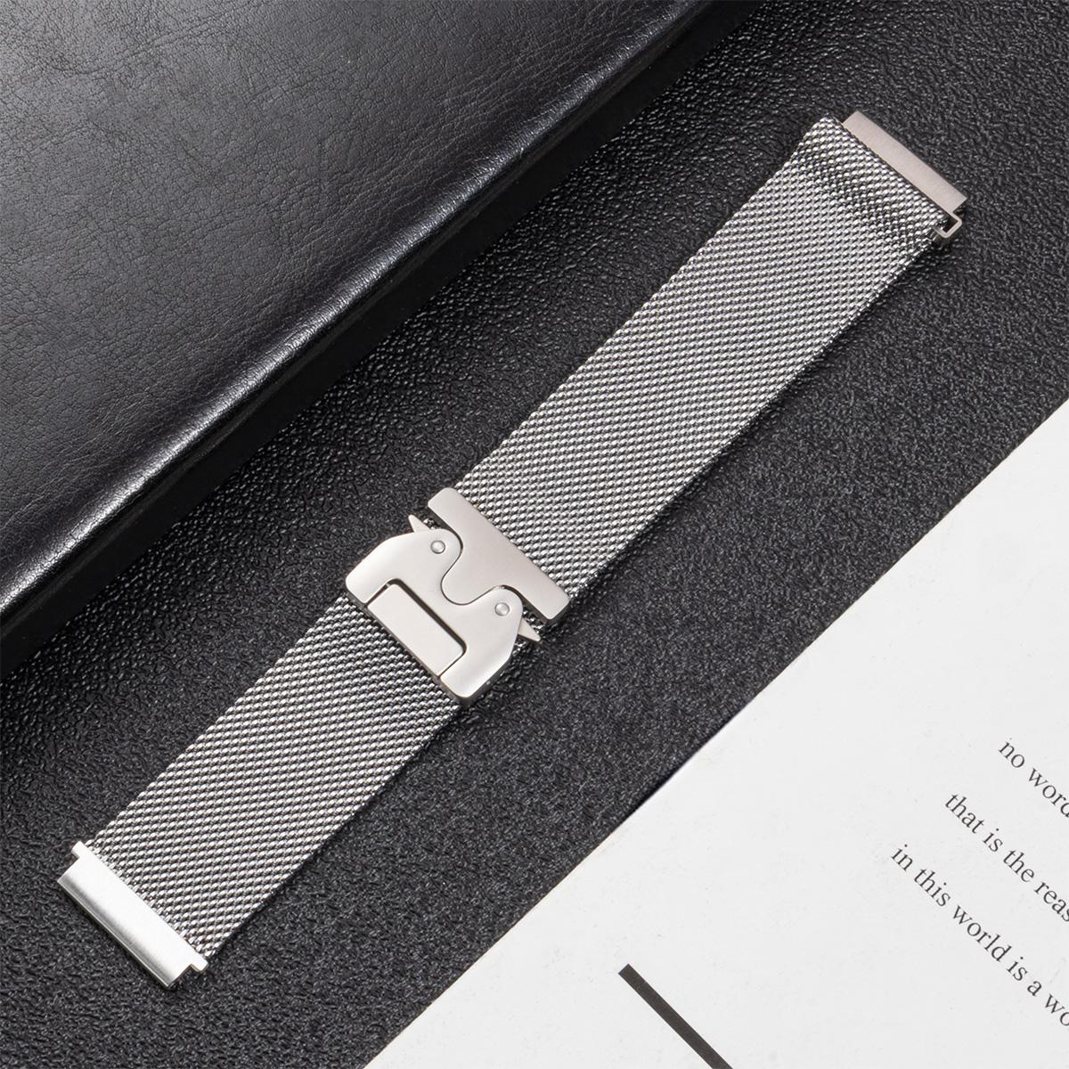 

22mm Milanese Strap for Samsung Galaxy Watch 3 45 46mm for Xiaomi Redmi Watch 5 Active Metal Solo Loop Stainless Steel Wristband 22mm серебряный