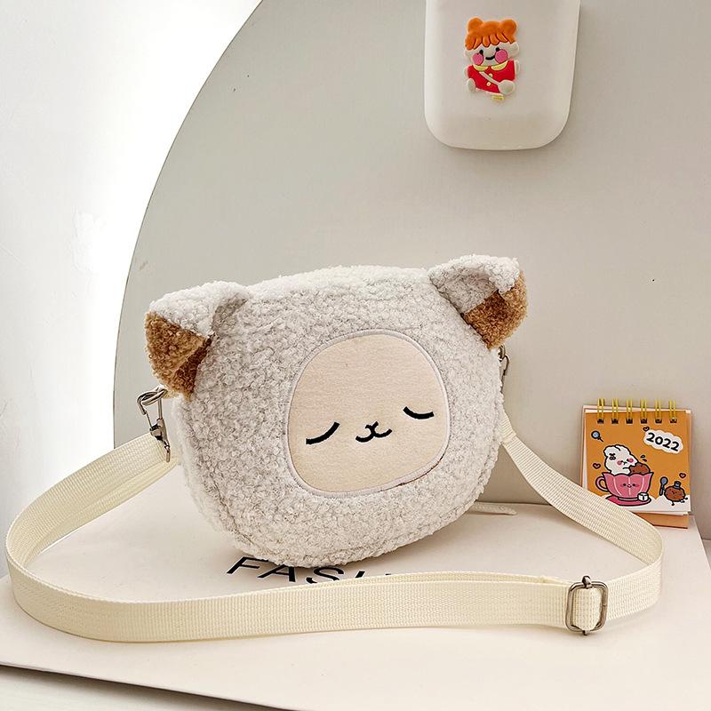 2021 Autumn/Winter Women's Lambswool Cartoon Plush Shoulder Bag