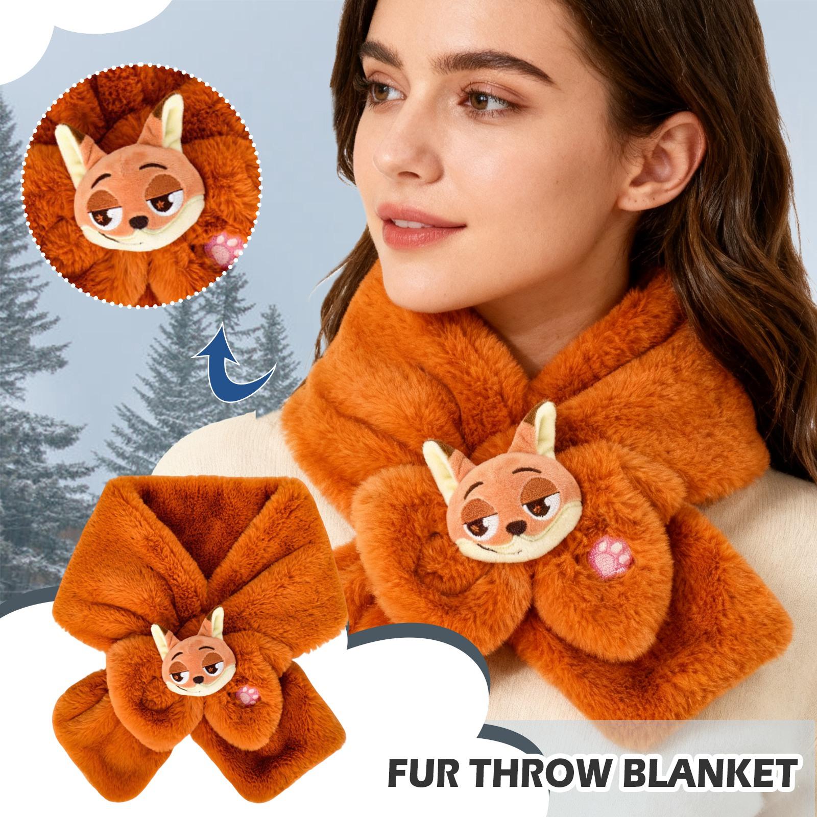 

Cartoon Plush Scarf Thickened Plush Scarf Cute Thickened Scarf One Size
