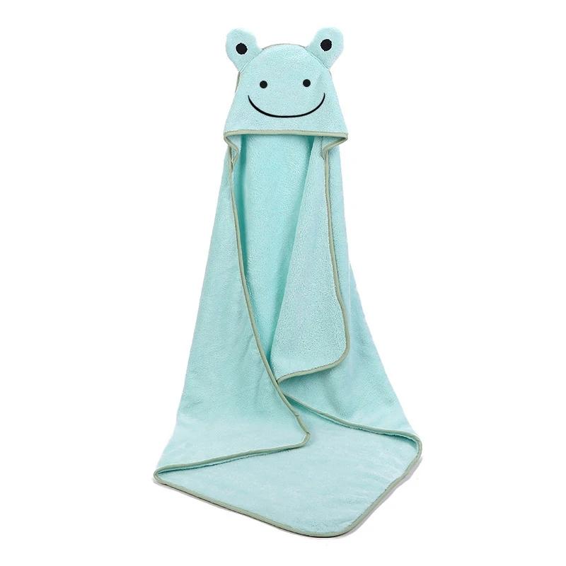 Newborn Baby Bath Towel with Hood Cartoon Coral Fleece Infant Towels Blanket Newborn Baby Bathrobe