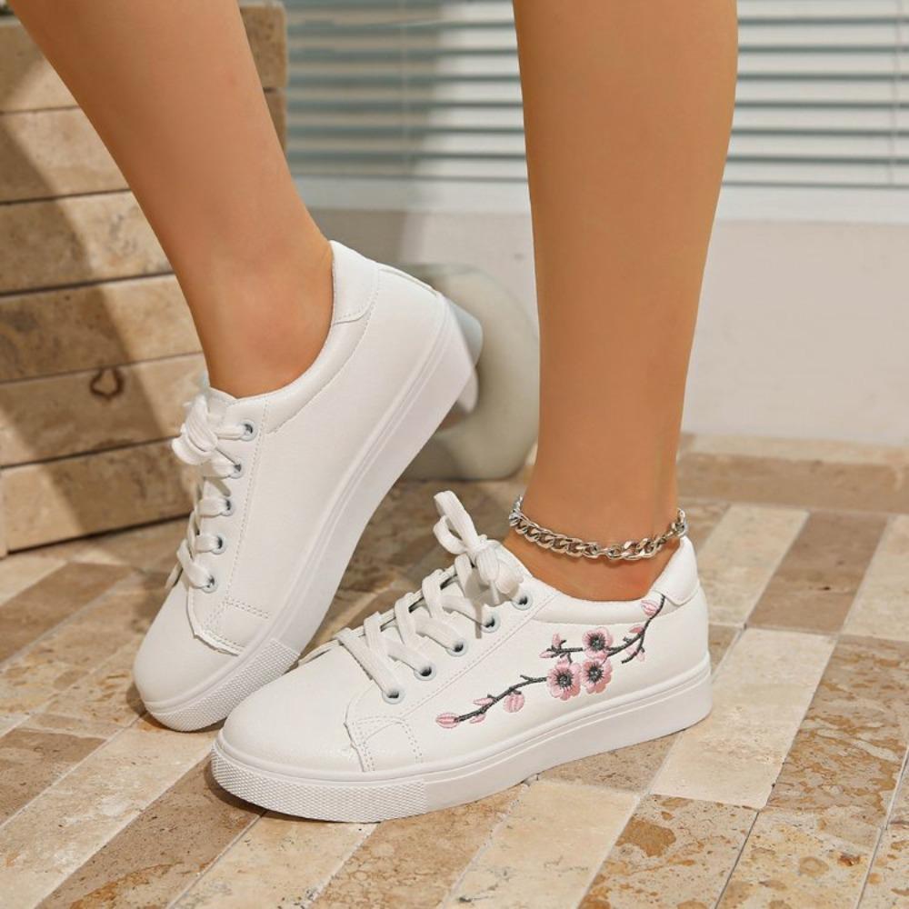  New Women's Sneakers – Low-Top Round-Toe Lace-Up Canvas Shoes