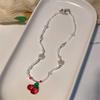 Cherry Necklace Pearl Love Beaded Summer Versatile Simple Necklace Clavicle Chain Love New Trendy Jewelry Accessories