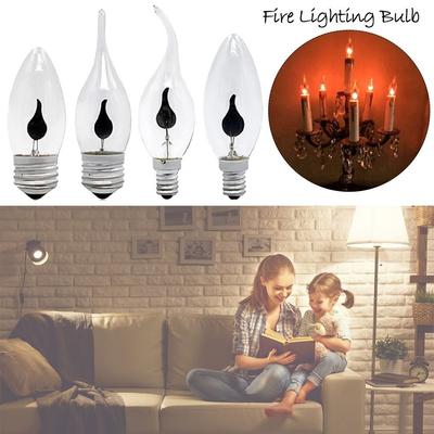 LED Flame Tip Design LED Flame Bulb Filament Style Nature Fire Effect Flickering Light Bulb Vintage Filament Bulb Bar Decor