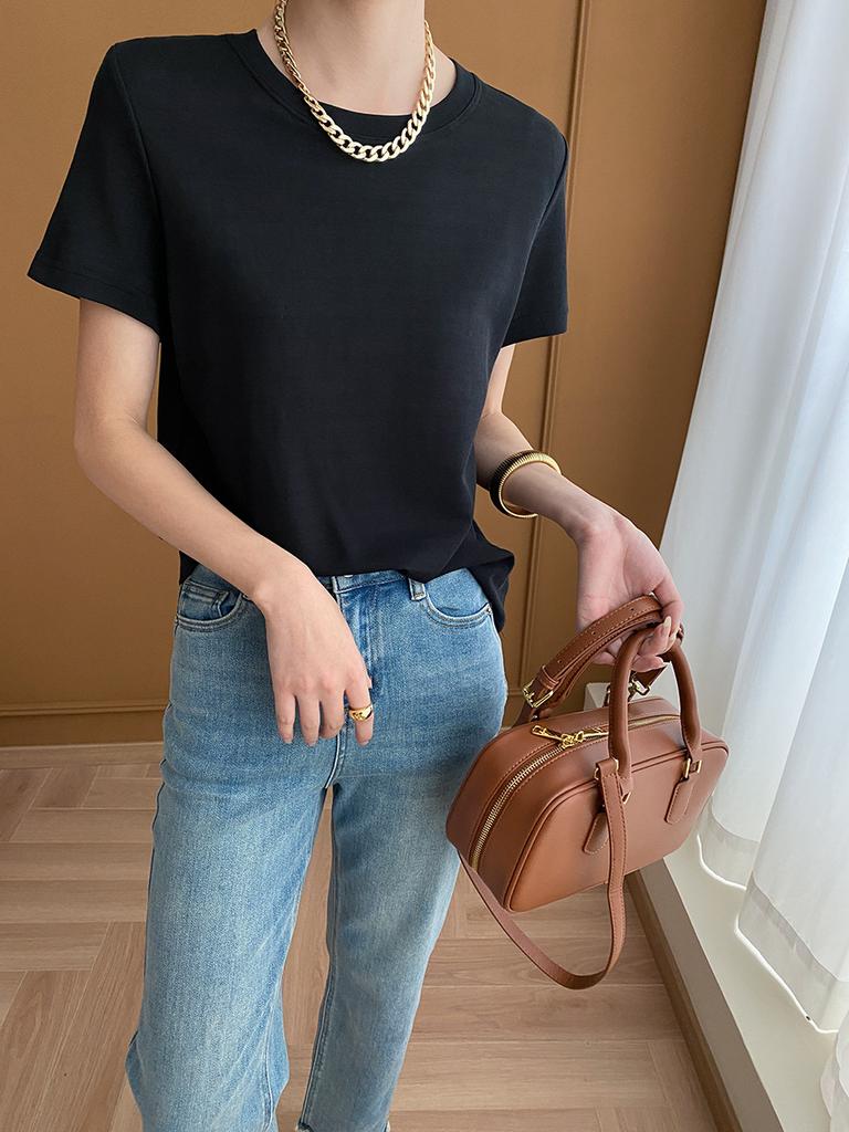 Pohodlné jednoduché Basic Slim Positive Tričko s krátkým rukávem brzy na jaře