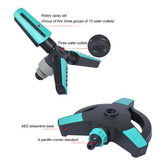 Garden Irrigation Sprinkler Auto Rotate Adjustable Wide Spraying Range Lawn Care Roof Cooling Sprinkler Patio Accessory