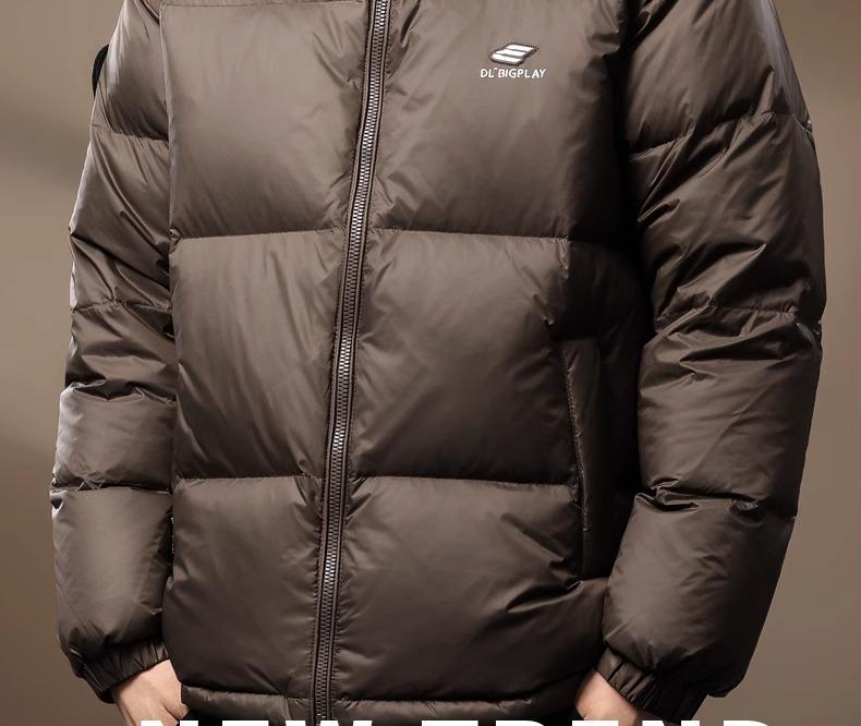 Men's Italian Winter Thick Hooded Down Jacket - 90% Duck Down, Short, Loose, Plus Size Puffer.