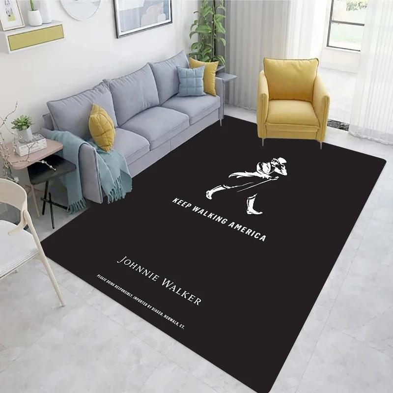 Whiskey J-Johnnie Walker Logo Carpet Floor Mat - Sofa Wine Cabinet Bathroom Decoration Area Rug Gift