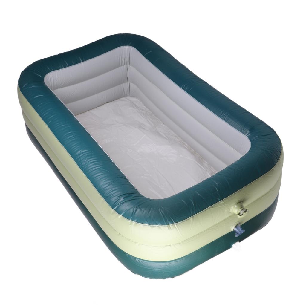 Oppblåsbart basseng Rektangulært formet Søte mønstre Sammenleggbart Fortykket PVC Svømmebasseng for barn