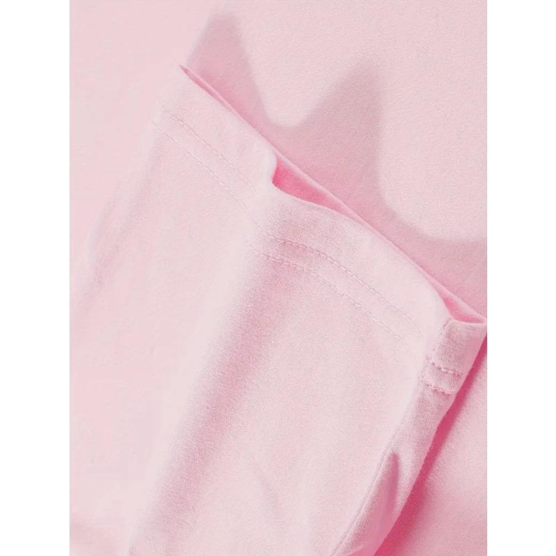 Kids Summer Crew Neck Short Sleeve T-Shirt with Strawberry Graphic Print