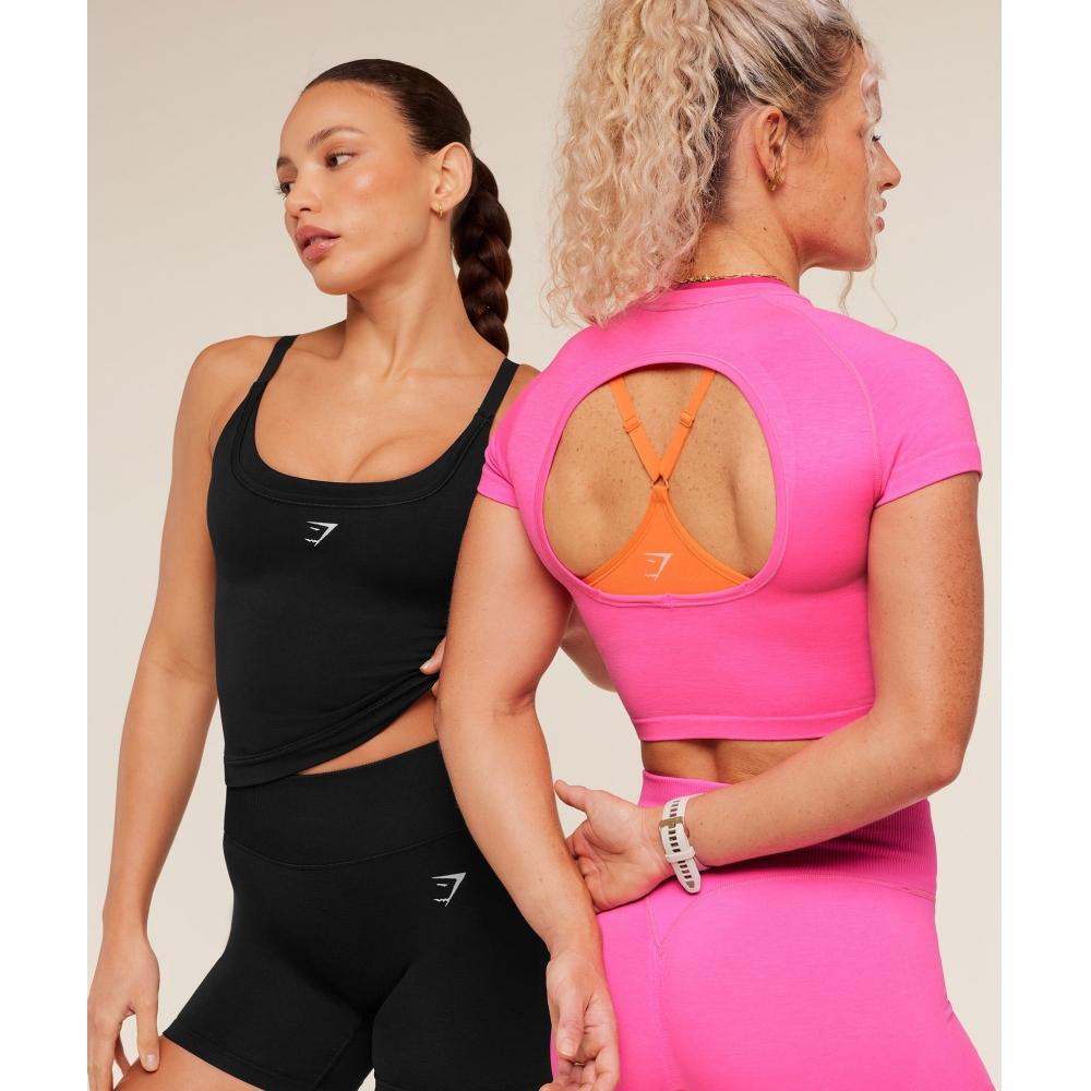 Gymshark Interval Seamless Midi Tank Black B6b1j Bb2j