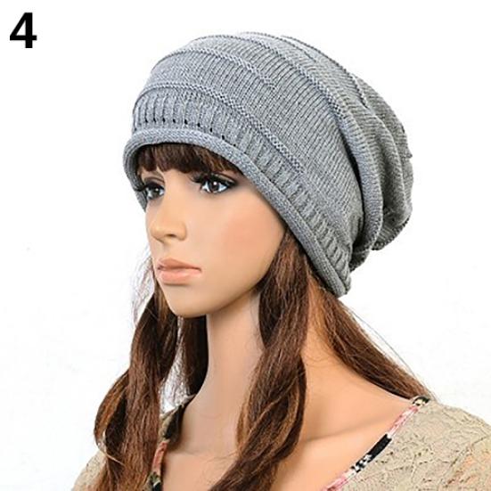 Women Autumn Fashion Hip Hop Cap Winter Warm Casual Pleated Crochet Beanie Hat