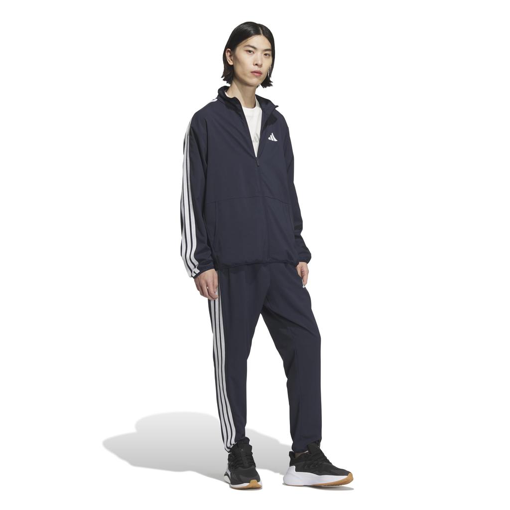 Adidas BXF30 Light Woven Track Pants in Legend Size L Men's 3-Stripes Loose-Fit Ink/White (JV7004),