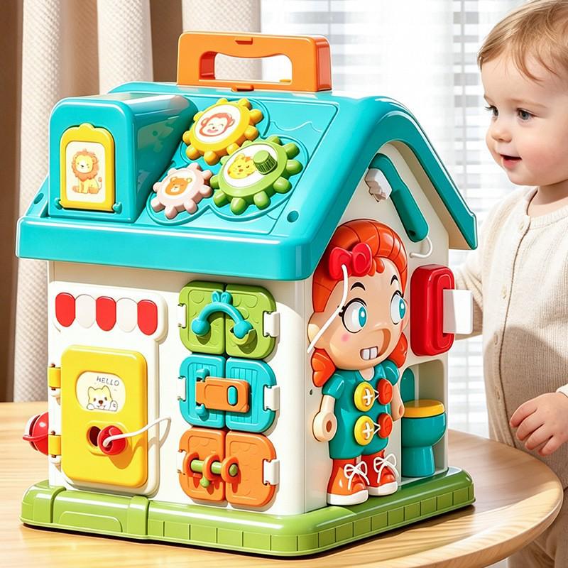 Kids' Six-Sided Activity Center: Early Learning Shape Recognition & Multi-Functional Game Box