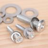 Polished Stainless Steel 180pcs Washers - O Ring Fasteners Gasket Set, M2-M10 Sizes, Durable Material, for DIY Projects / Machinery / Electronics