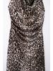 Animal Print Pleated Spaghetti Strap Dress - Women's European & American Style Summer Collection