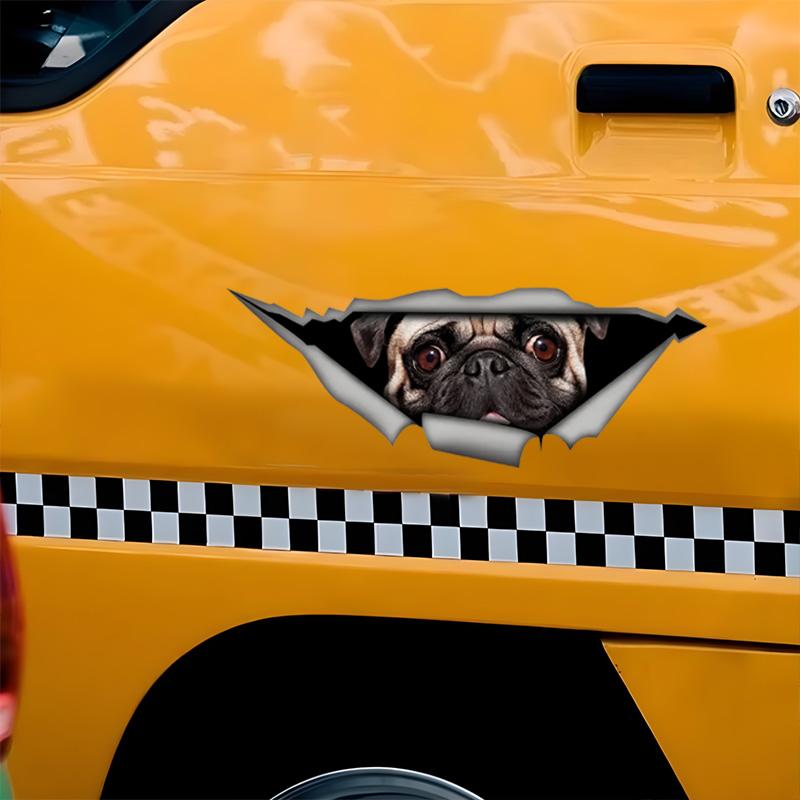 Cute Pug Animal Car Decals Bumper Window Stickers Car Accessories Waterproof Vinyl Material