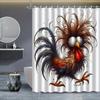 Funny Rooster Shower Curtain Cartoon Chicken Art Humor Animal Design Bathroom Decor Waterproof Printed Bath Curtain Home Fashion