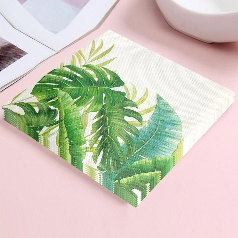 Pack of 20 Green Eucalyptuses Paper Napkins Vintages Table Decoration for Wedding Receptions and Garden Parties