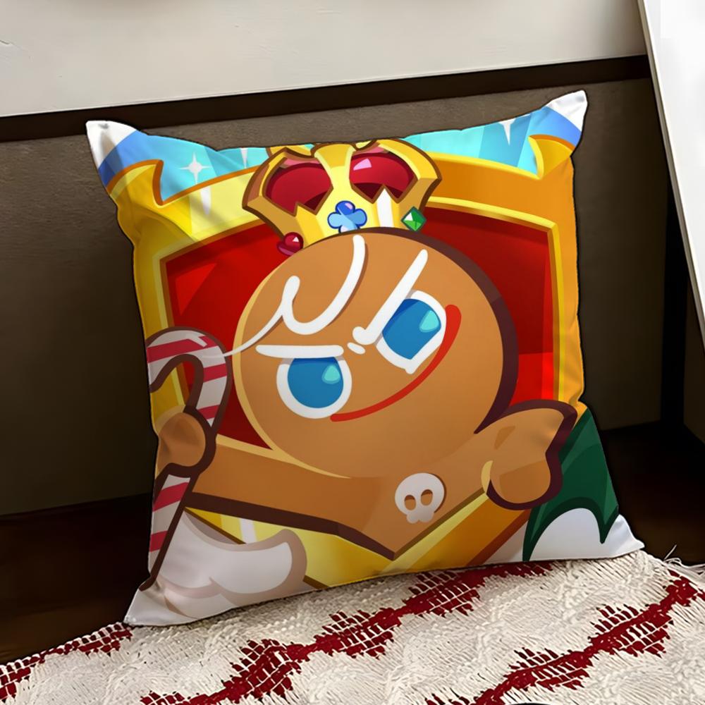CCookie Run KKingdom Cushion Cover Reversible Soft Durable Pillow Cover Home Car MultiScene Use for Daily Comfort