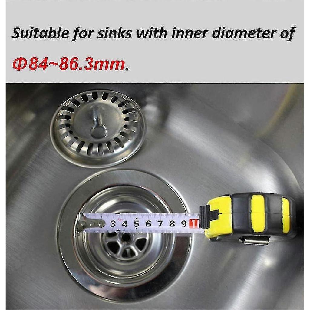 Pieces Stainless Steel Kitchen Sink Strainer Filter Double Layer Sink Stopper Sink Drainer For Your Kitchen Bathroom - Diameter 84mm