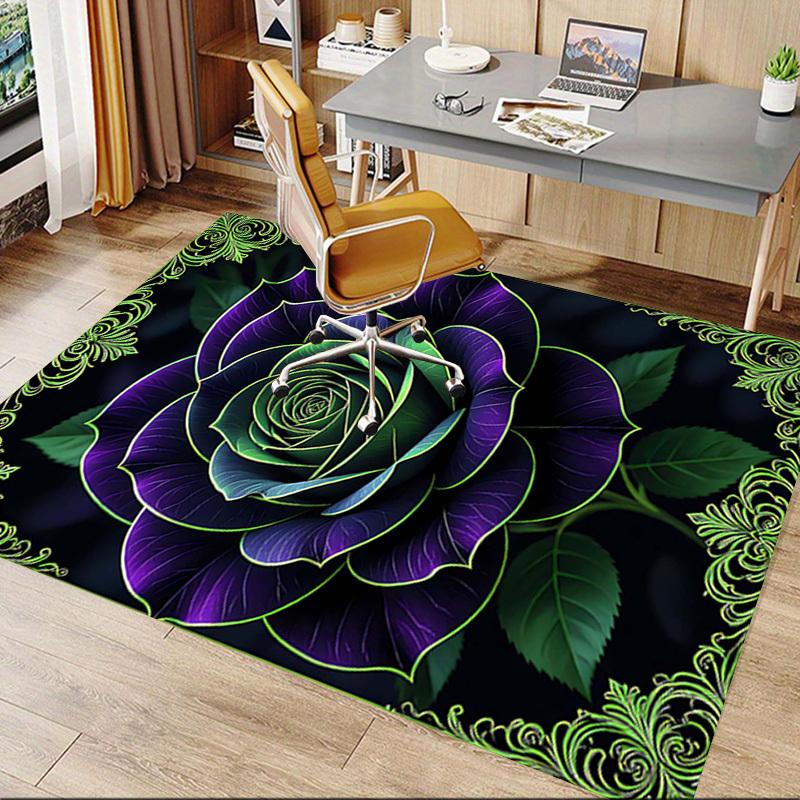1PC Rose Black Extra Large Non Slip Floor carpet, Office, family, bedroom, Studio   Large Area Rug Indoor Rugs, , Vibrant Colors