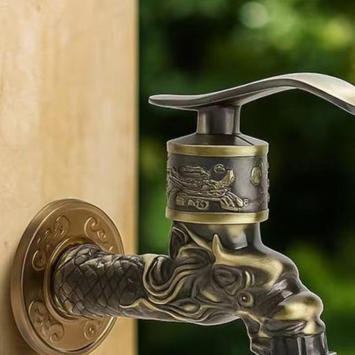 Robinet de Grădină Vintage 1/2 Inch Montat pe Perete Robinet de Exterior cu Design Dragon Antich, Finisaj Bronz Aliaj de Zinc Pentru Grădină Balcon China Mainland