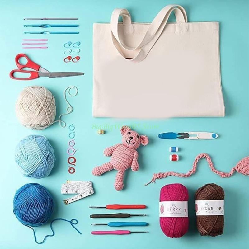 

24TE 73 Tools Crochet Hooks Set With Case Multiple Knitting Needles DIY Needle Arts for Knitting Enthusiasts andCrafters CN