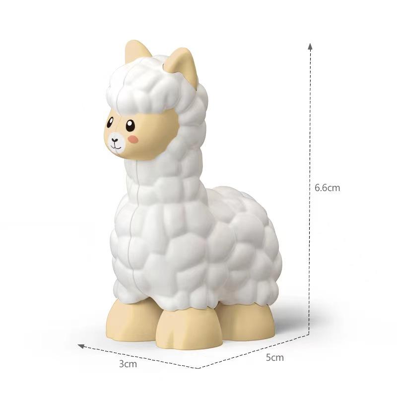 Big Building Blocks Zoo Animal Figure Accessories Frog Snail Dog Comptatible Large Bricks Children Kids Assembly Toys Party Gift