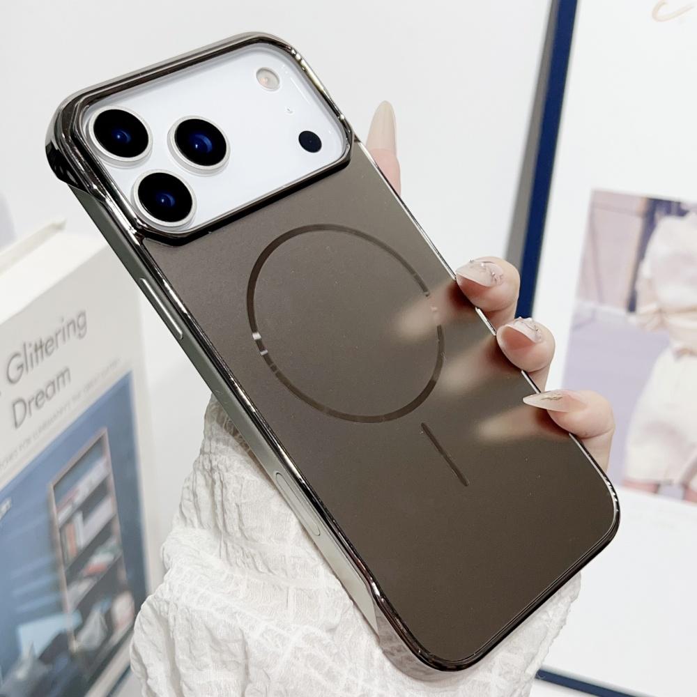 Luxury Metalic ForMagsafe Case foriPhone 17 Air 16 15 14 Pro Max Plus 13 12 16E SE4 17Pro Magnetic Plating Frameless Cover