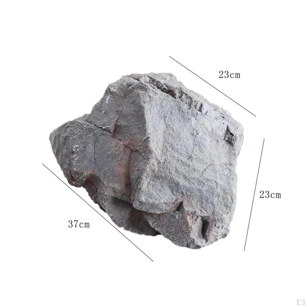 Foam Boulder Lightweight Faux Rock Rugged Surface Stone for Garden Display Gray 1