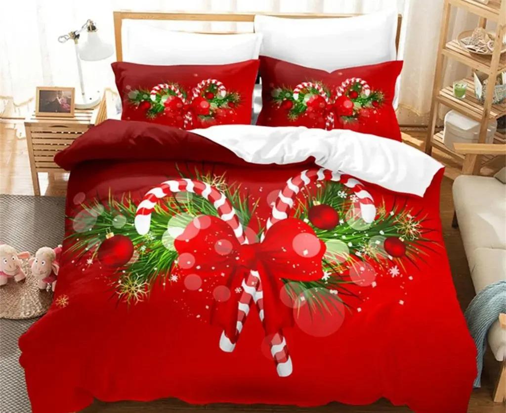 Christmas Quilt Cover Bedding Set Duvet Comforter Pillow Case Twin Queen King Double Full Single 3PCS Bedroom Decor Women Gift