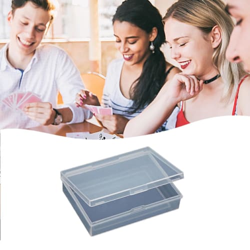 QUHSSHIK 2 Sets of ABS Playing Card Cases, Keeps Playing Cards Organized and Secure, Transparent Deck Cases, As Shown