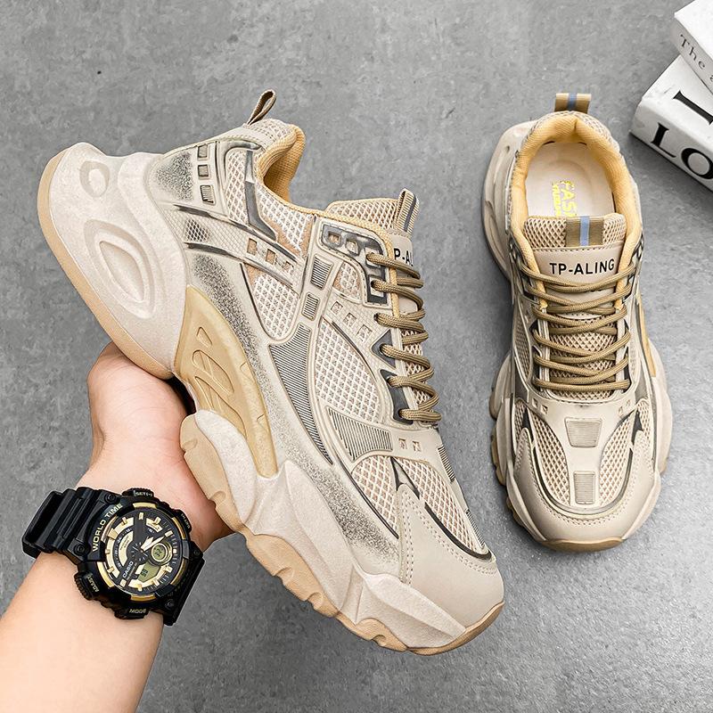 Dad-Schuhe Mesh atmungsaktive Sneaker Plateau-Erhöhung Retro lässig Laufen