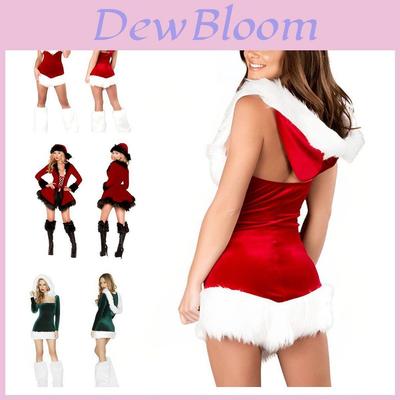 Atuendo Sexy de Santa para Mujer Vestido Rojo Tubo Capa de Navidad Cosplay