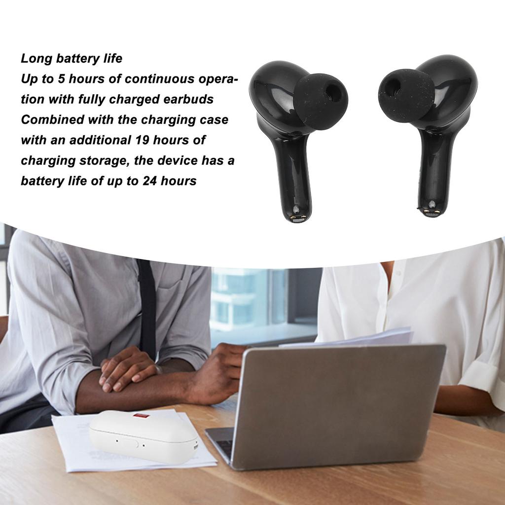 M6 Translation Earbuds Bluetooth 5.0 HiFi Stereo 71 Languages 56 Accents Translator Earphone for Business Travel Black