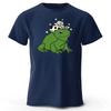 Western Cowboy Frog Fun Mens Cotton Short Sleeved Summer Womens Comfortable Soft Top Loose Fashion Casual Sports Tshirt