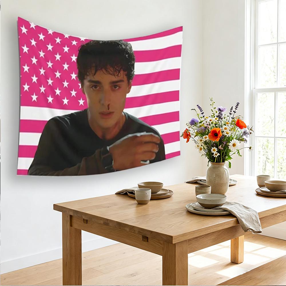 WWill Byers Pink American Flag Tapestry Indoor Wall Hanging for Room Decor Flat Print