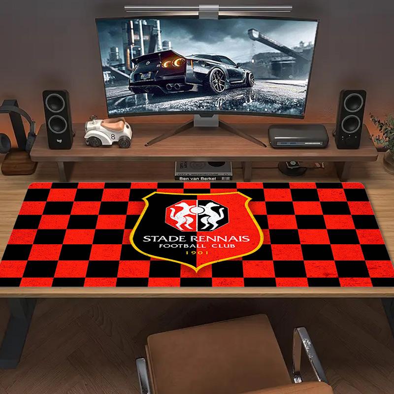 Stade Rennes FC Color Mouse Pad Large Gaming Table Cushion Non-slip Laptop Tablet Big Mousepad XXL Mat Mini PC Playmat With Lock edge