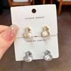 Zircon Inlaid Gourd Pearl Women's Exquisite Stud Earrings - Elegant, Luxurious, High-End Feel