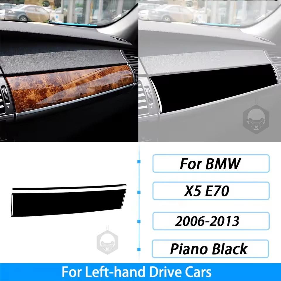 

Для BMW X5 E70 2006-2013 Piano Black дверна панель автомобіля Декоративна смуга Start Stop Switch Cover Suit Interior Accessoriers Sticker 2 Pcs