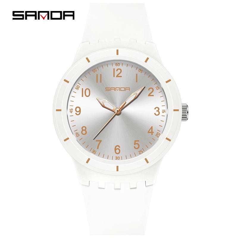 Sanda Unisex Waterproof Exam Quartz Watch for Middle School Students - Korean Style, Simple, Luminous, Sports Design
