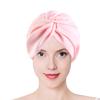 Hair Care Hat Adjustable Telescopic Double Layer Satin Shower Cap Knotted Design Waterproof Hair Bonnet