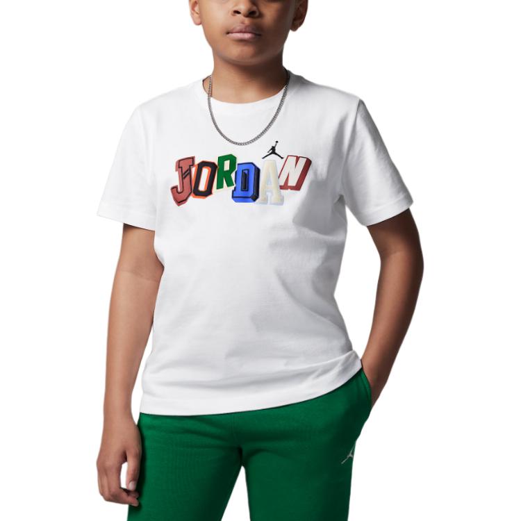 Jordan T-Shirt Minimalist Comfortable Short Sleeve Kids tops White IB9296-100