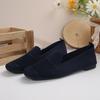 Women's Solid Color Daily Shoes, Slip On Soft Sole Flat Breathable Knitted Shoes, Lightweight Low-top Shoes