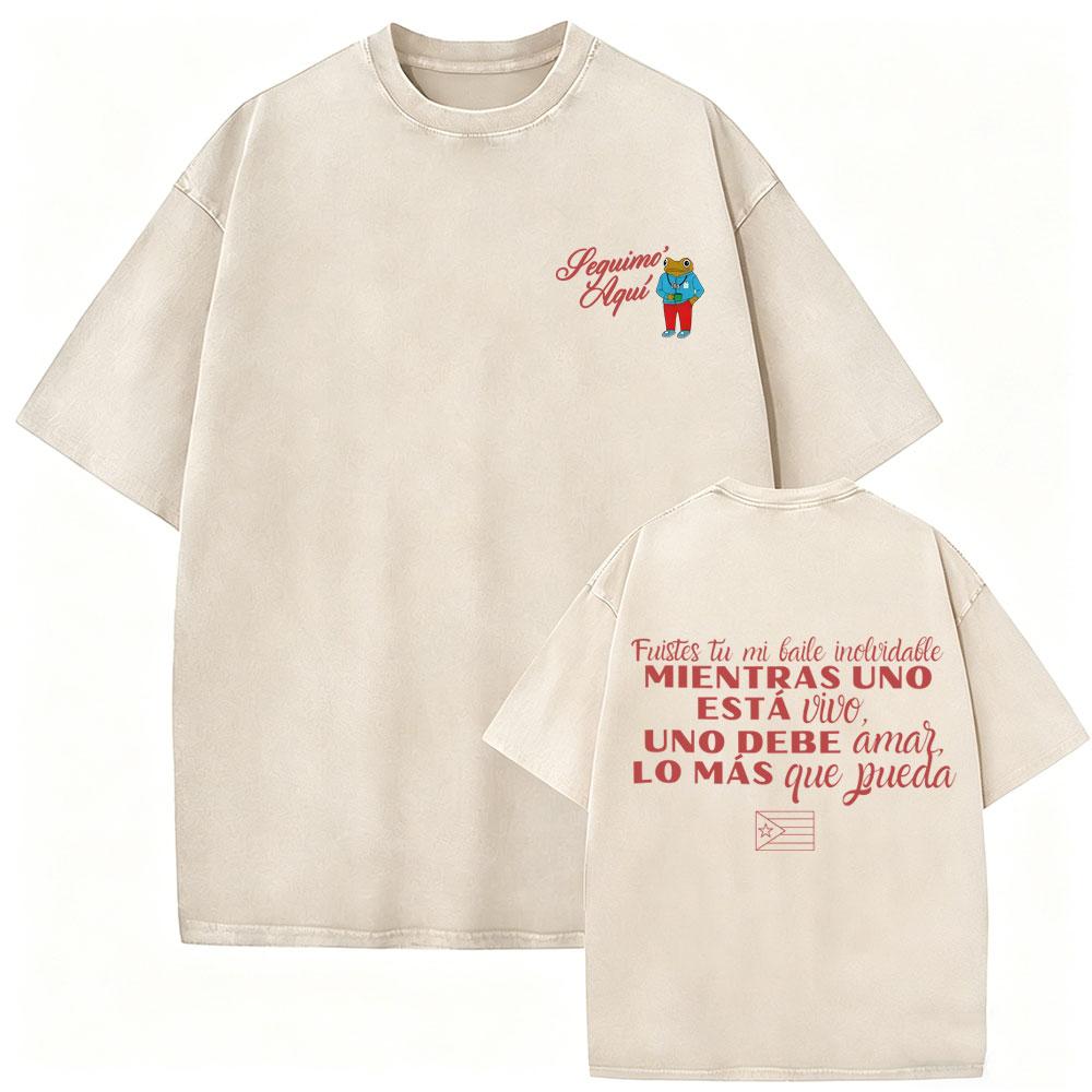 Gewaschenes Vintage Rapper Bad Bunny T-Shirt Debi Tirar Mas Fotos DTMF Welttournee T-Shirts Herren Damen Mode Hip Hop Beliebte T-Shirts